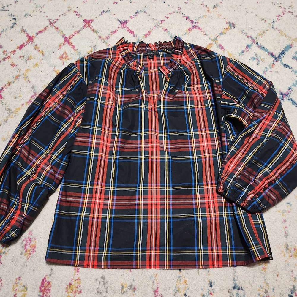 J. Crew Plaid Blouse